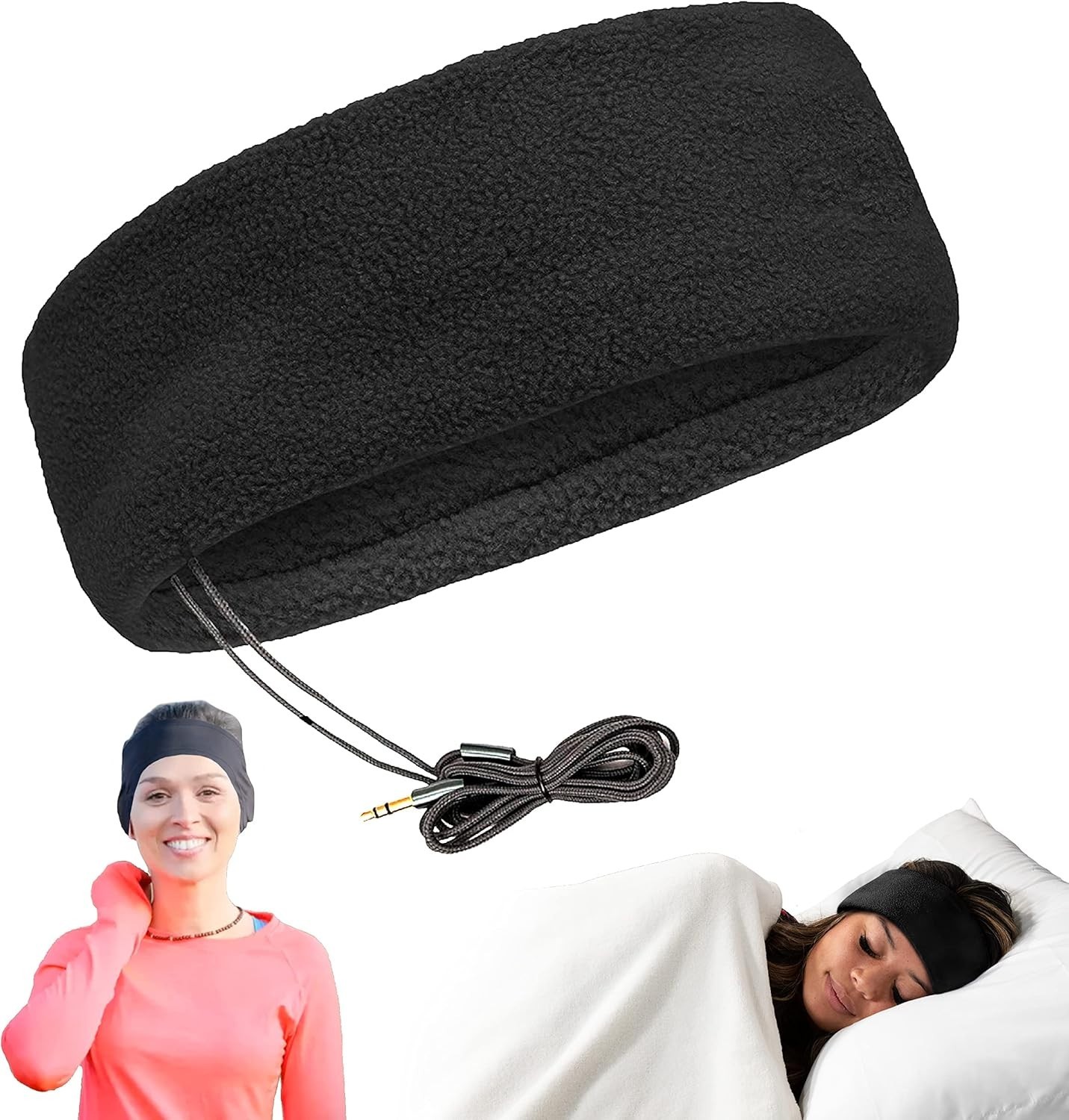 Cozyphones Fleece Sleep Headphones – Ultra Thin for Side Sleepers and More