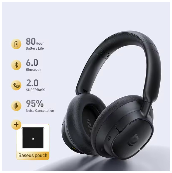 Baseus Bass BH1 NC Lite ANC Wireless Headphones 95% Noise Cancelling