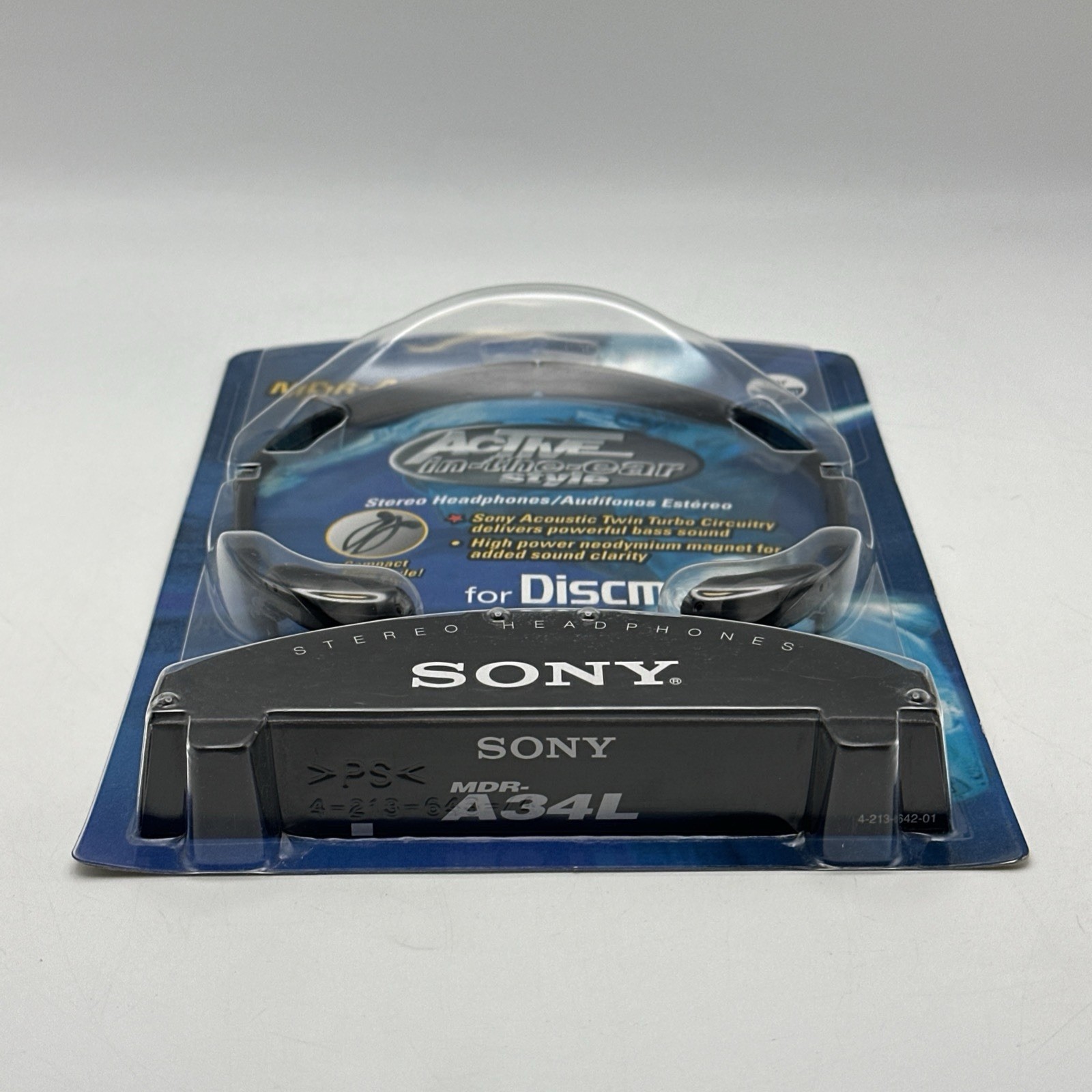 Sony Stereo Headphones for Discman Mega Bass New Old Stock 1998 MDR-A34L Sealed