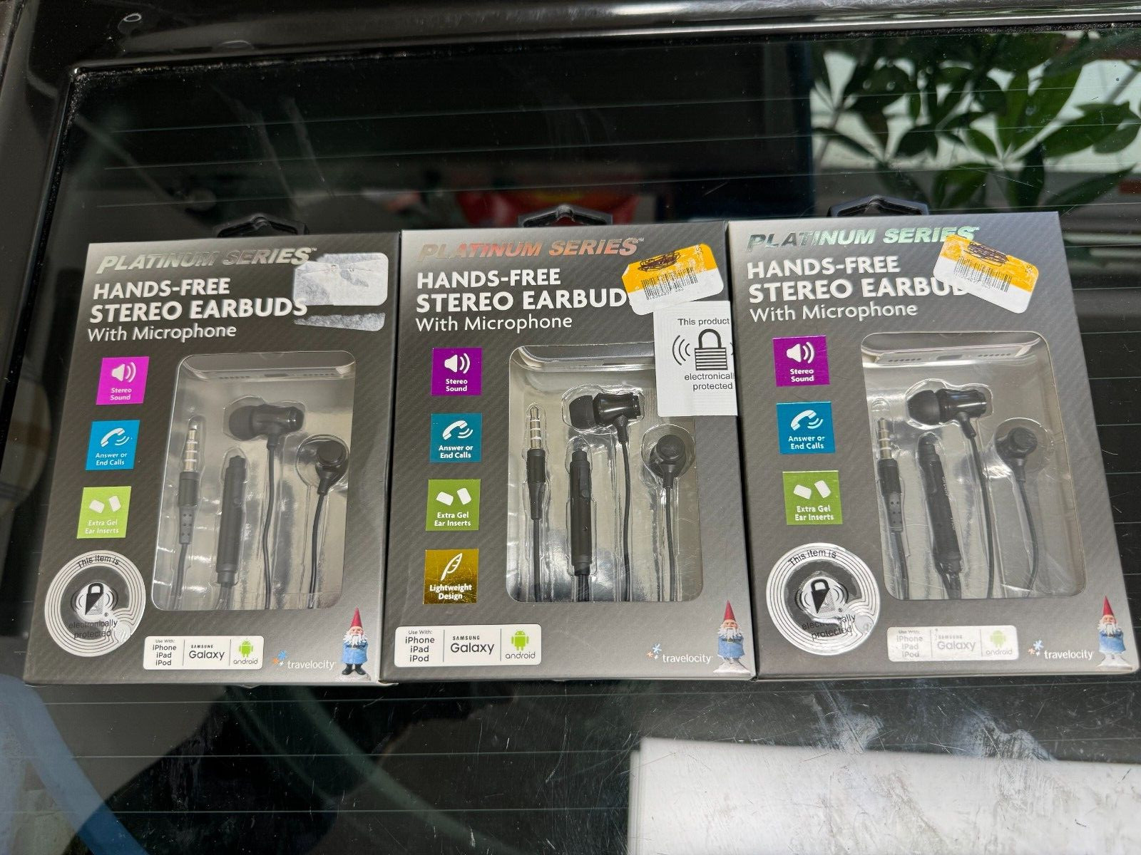 3 lot Travelocity Platinum Series Hands-Free Stereo Earbuds Microphone – Black