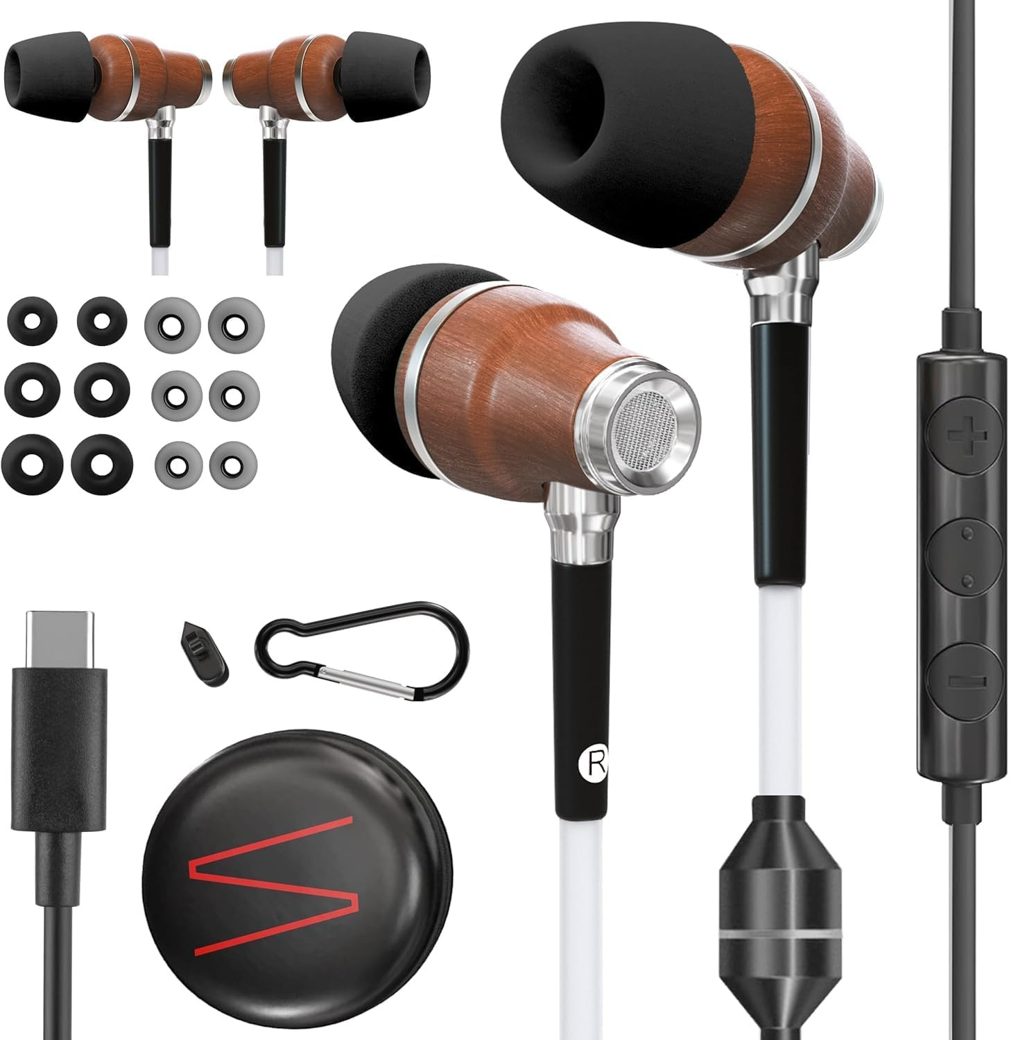 Premium Airtube Headphones EMF Earbuds, 3D Sound, Microphone Volume Control, 8Mm