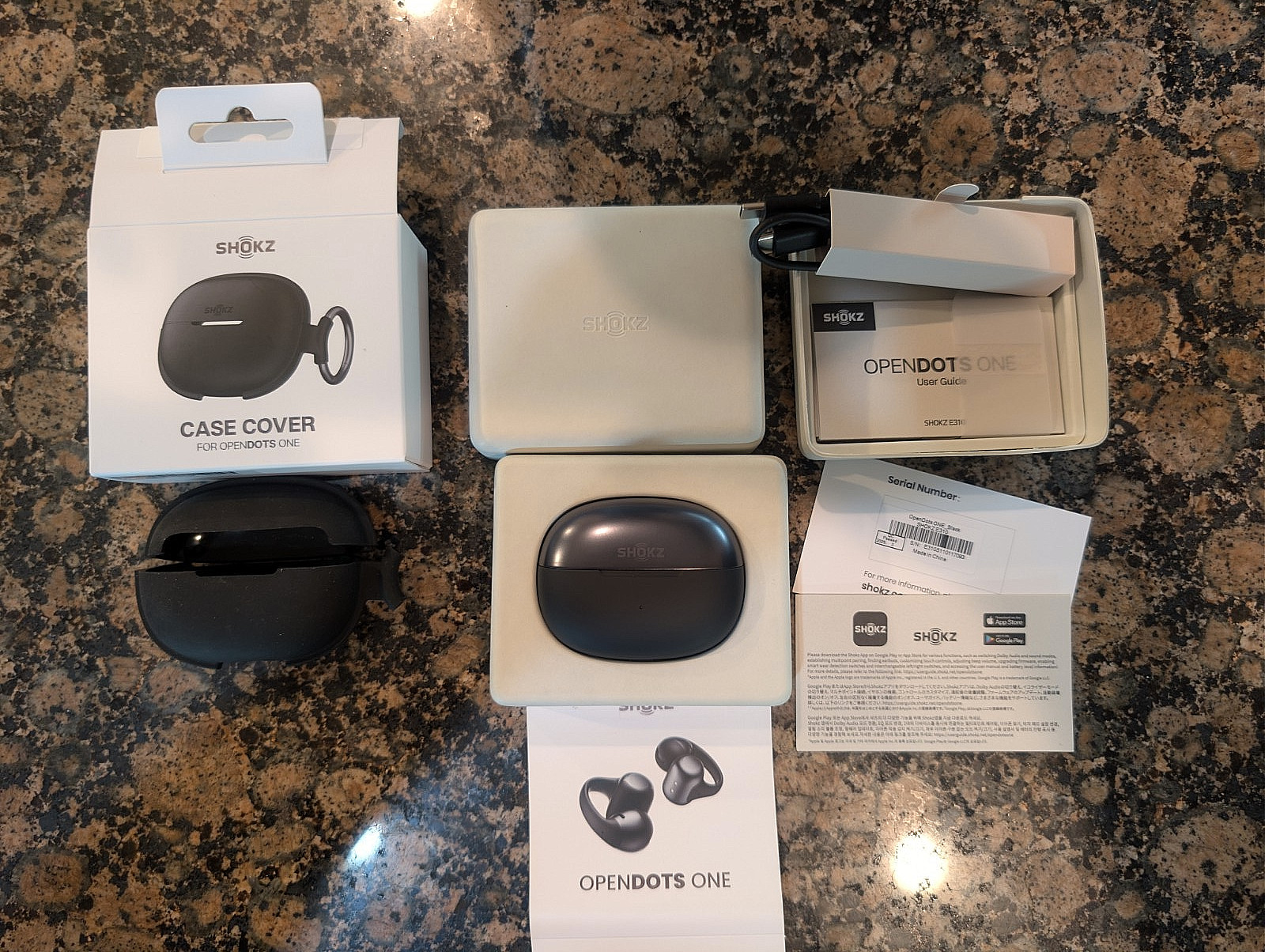Shokz OpenDots ONE Open-Ear Earbuds Black with Silicone Case