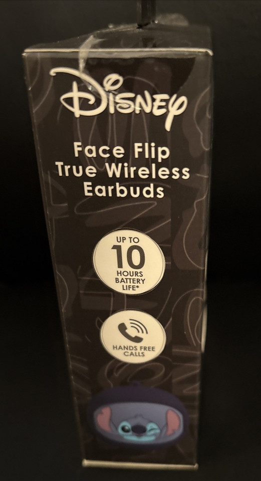 Disney STITCH Face Flip True Wireless Earbuds, up to 10 hours of battery life