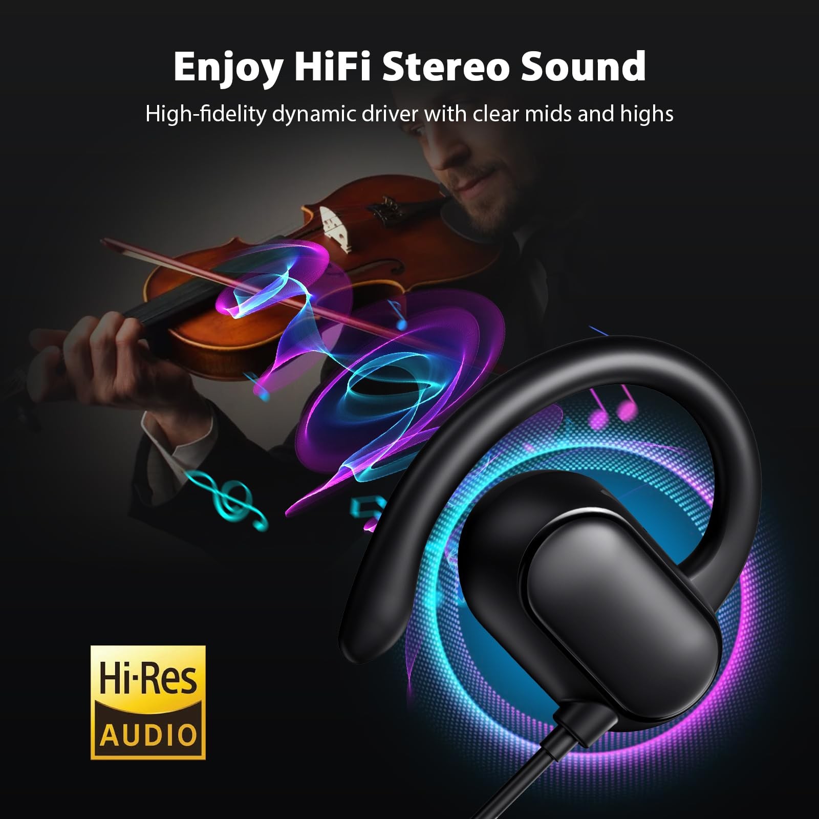 USB C Headphones Wired Earbuds Open Over Ear Buds for Apple/Android USBC Type…