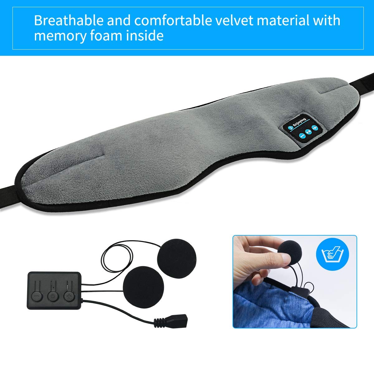 Wireless Sleep ,SKEYEOL Sleep Headphones,Adjustable&Washable Music Travel Sle…