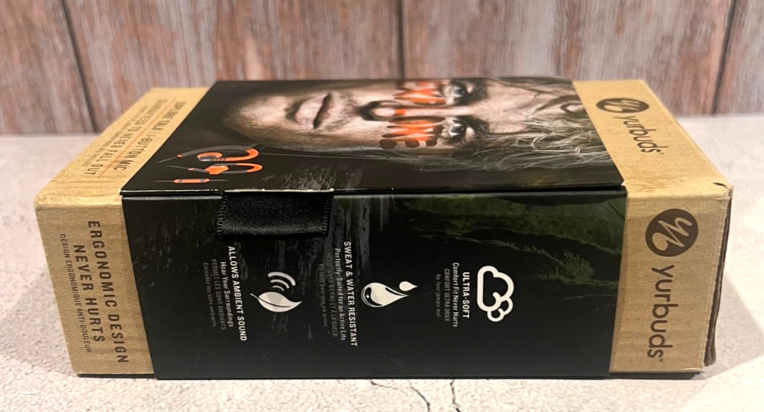 Yurbuds Explore Pro Sport Behind The Ear Headphones 3-button Mic Orange&Gray NEW
