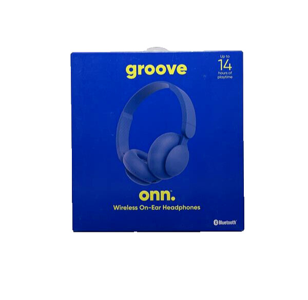 onn. Wireless on – Ear Headphones – Blue – Bluetooth