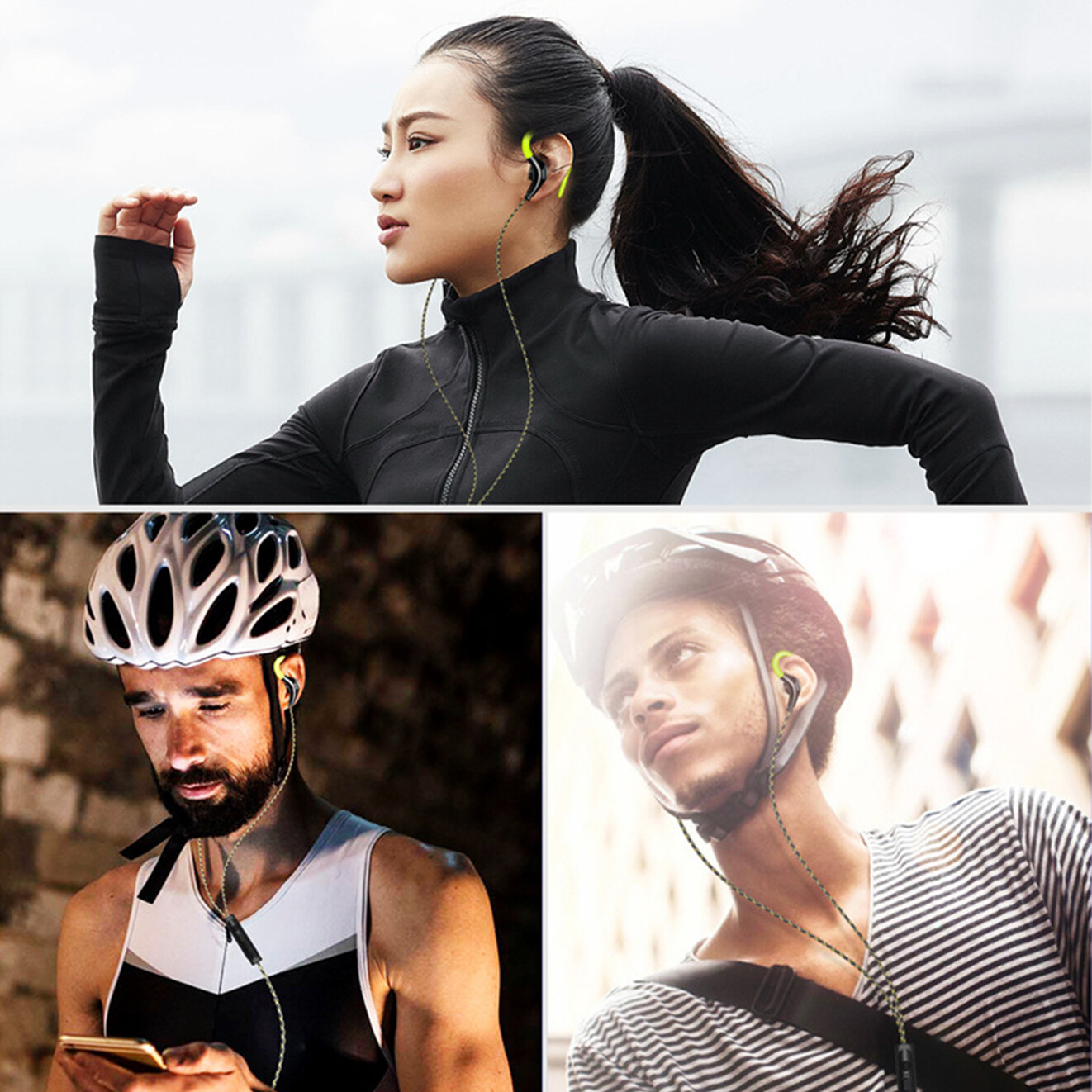 In-Ear Wired Sport Running Earphone Earbuds Over ear Hook Headphone 3.5mm w/MIC