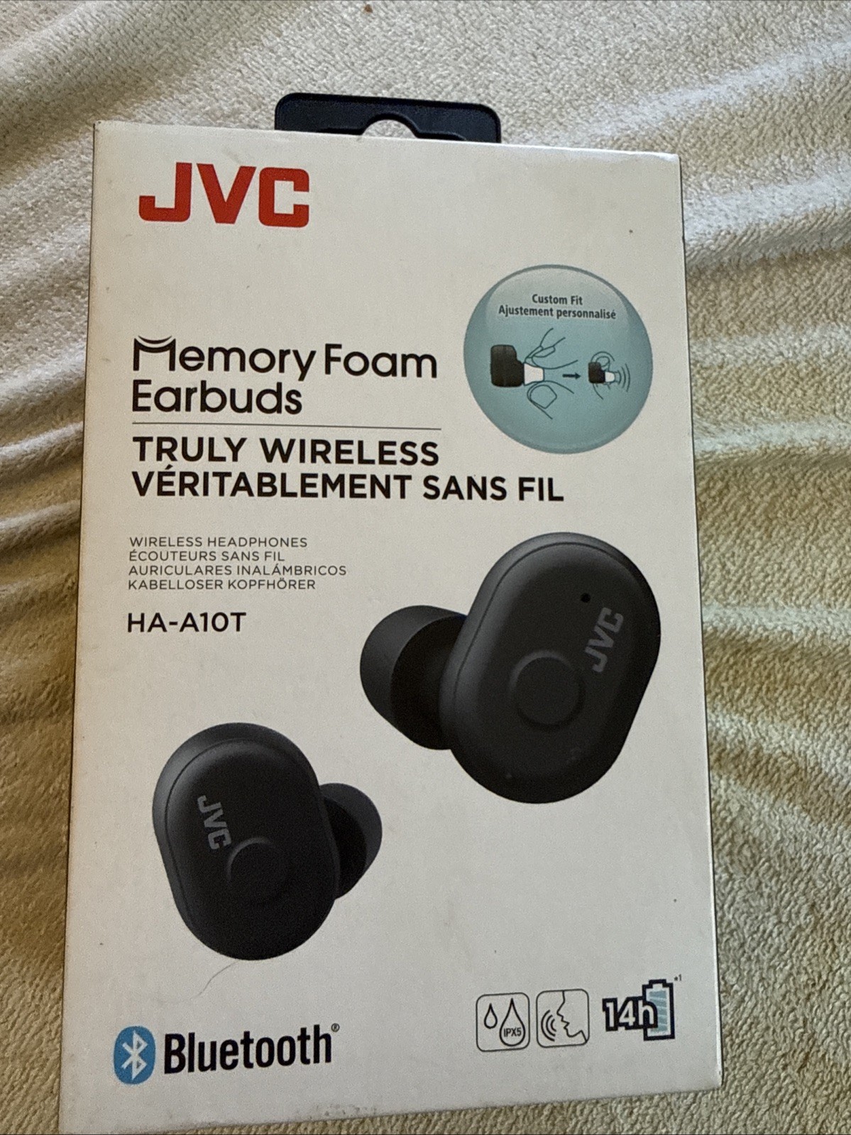 JVC Memory Foam Bluetooth Wireless Earbuds HA-A10T Black Used