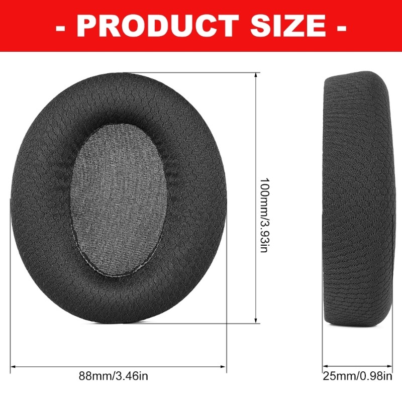 Comfortable Over Ear Replacement Ear Pad Mesh Fabric Ear Cushions for RPhd601N