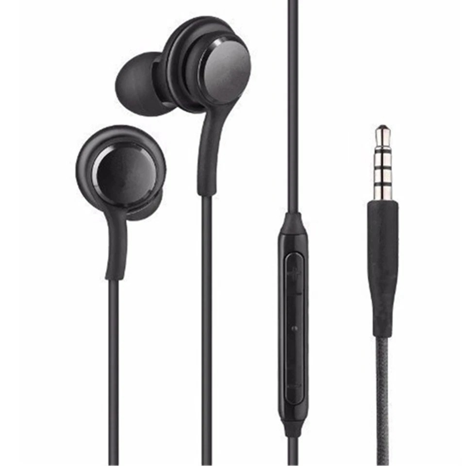 Four (4) EO-IG955 3.5mm Earbud Headphones w/ Microphone – Grey/Black