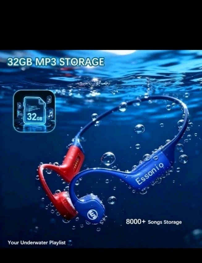 Essonio Bone Conduction Headphones IP68 Waterproof Swimming Headphones (New)
