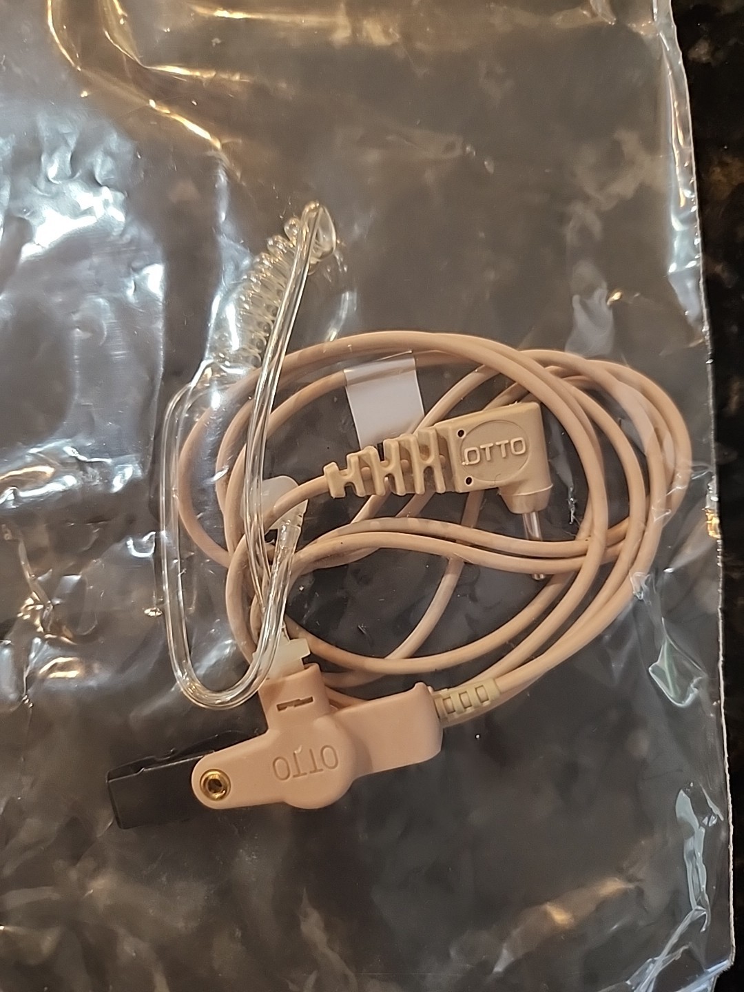 Universal IFB Earpiece 3.5mm & 1/4” Connector Broadcaster Tan/Beige