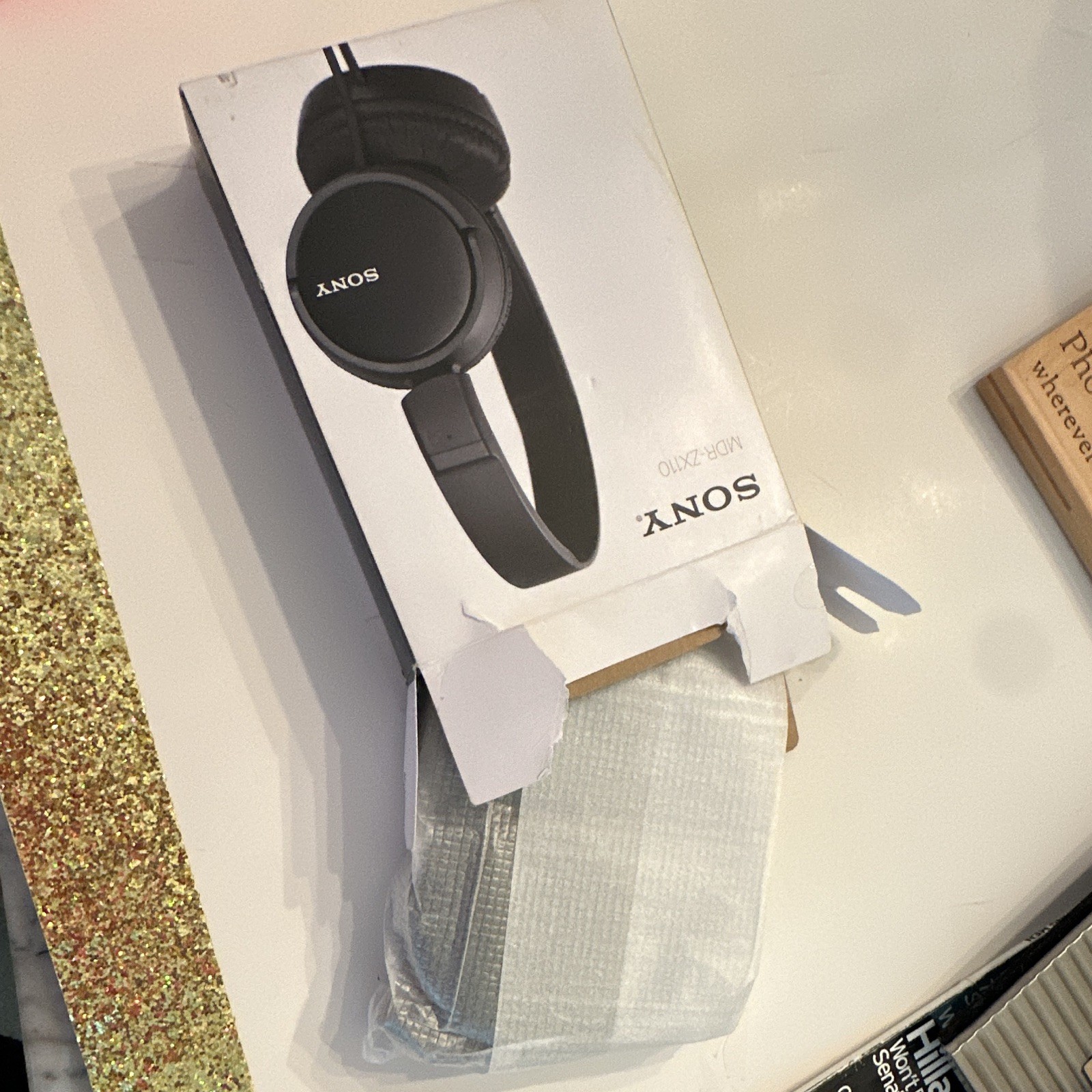Sony MDR-ZX110 On-Ear Wired 3.5mm Foldable Headphones, 30mm, Black