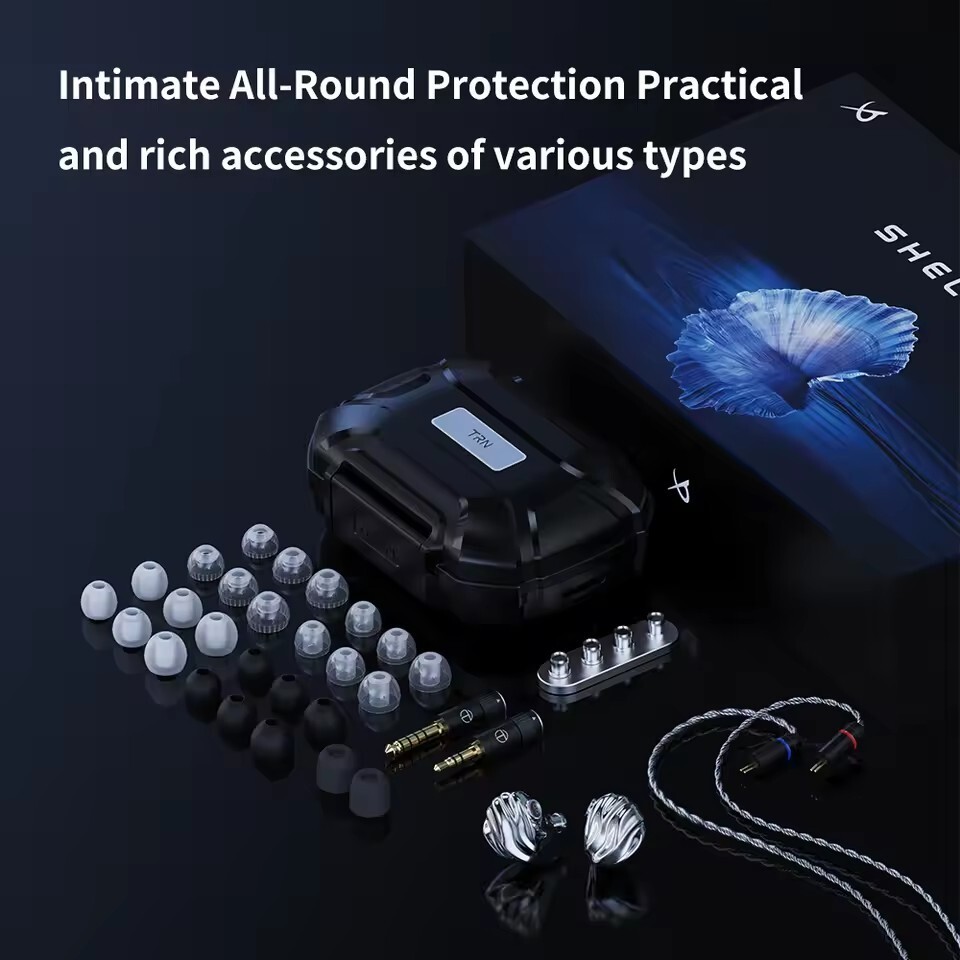 TRN SHELL Four-Unit Dynamic Driver Planar Hybrid IEM Earphones with Cable