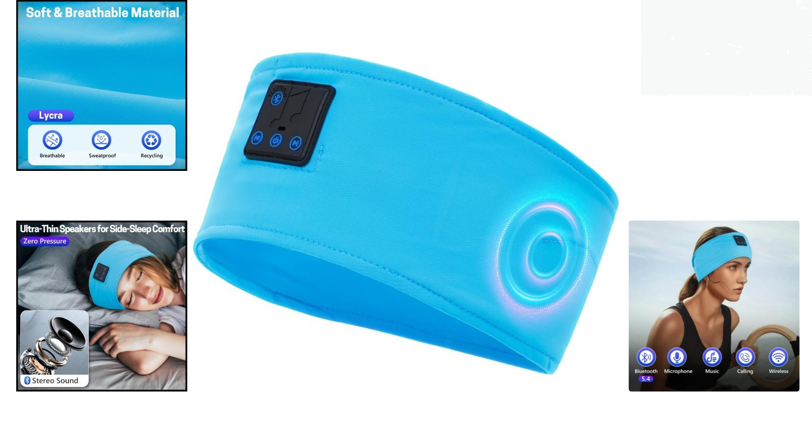Bluetooth 5.4 Sports & Sleep Headphones Headband – Perfect for Naps & Workouts