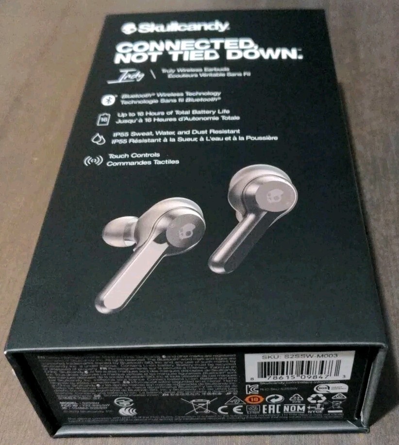 NEW Skullcandy S2SSW-M003 Indy In-Ear Wireless Headphones Earbuds Black IP55