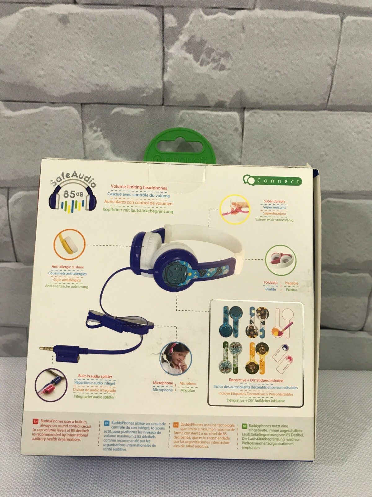 Connect Buddy Phones Safe Audio Kids Headphones in Blue