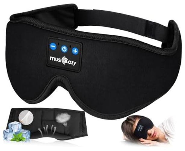 Sleep Headphones, Bluetooth 5.4 Sleep Mask Headband Headphones Sleeping Black