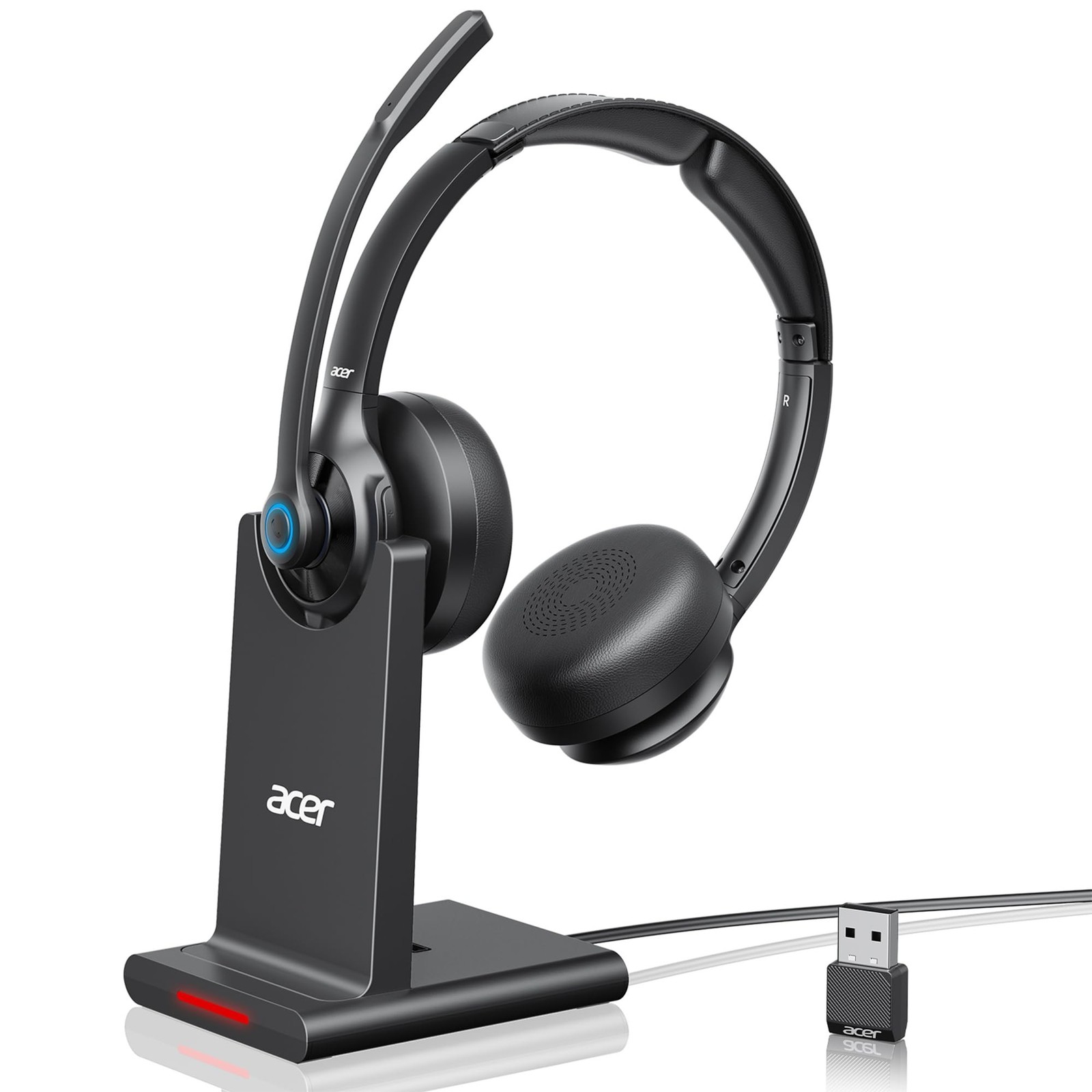 Acer HB02 Wireless Headset with Mic USB Dongle PC Cell Phone Tablet