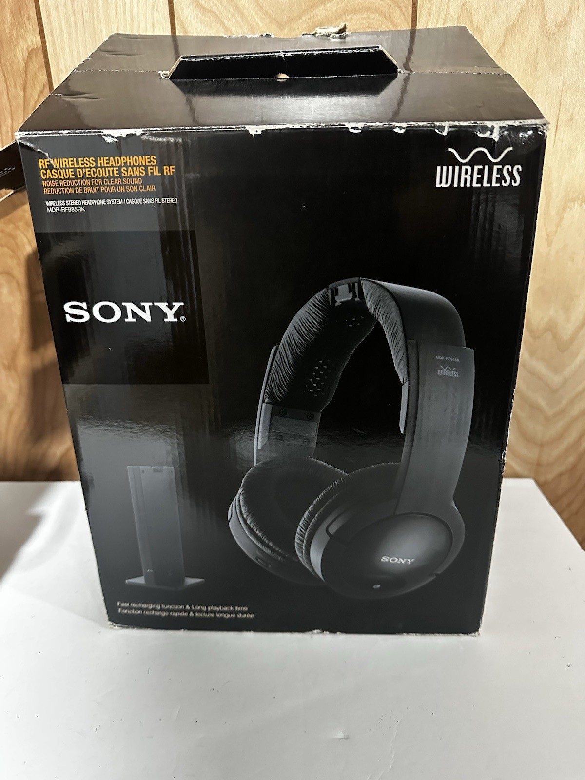 ⚠️Untested Sony MDR-RF985RK Over Ear Wireless Headphones Black For TV & Music