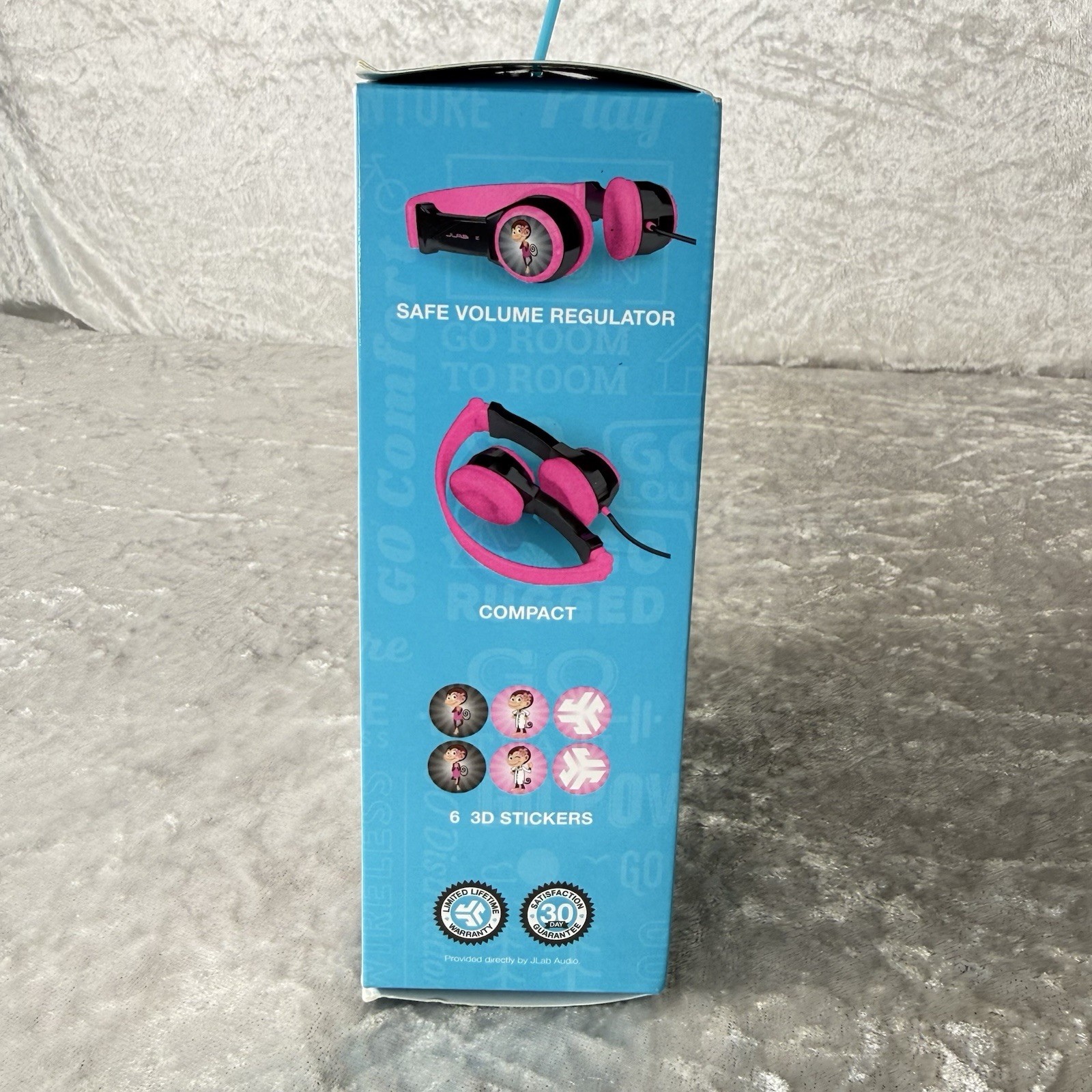 JLAB Audio JBuddies Folding Kids Headphones – Ages 2-8 Years, Pink/Black – New