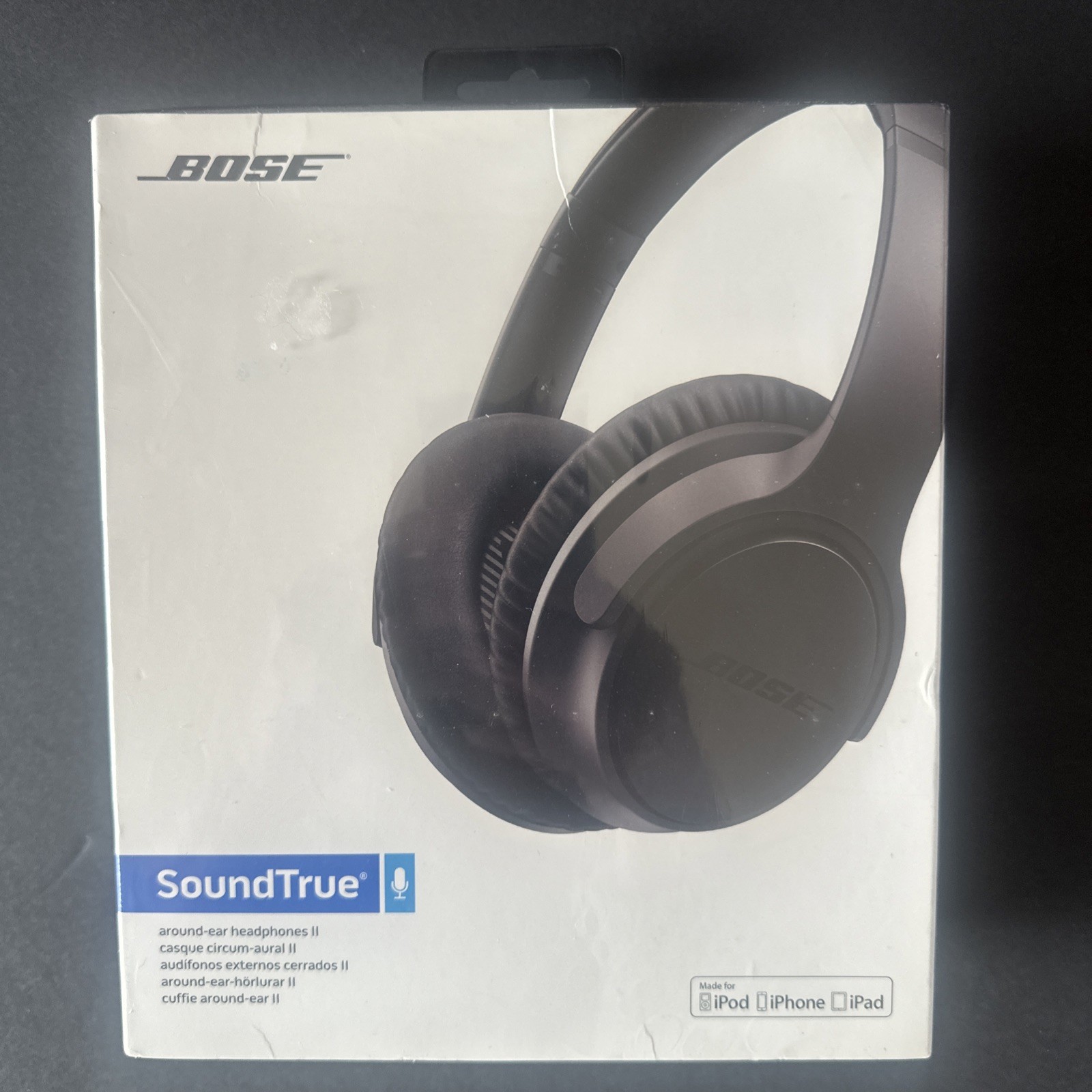 Bose SoundTrue Around-Ear II Headphones Headset Apple Devices Charcoal Black NEW