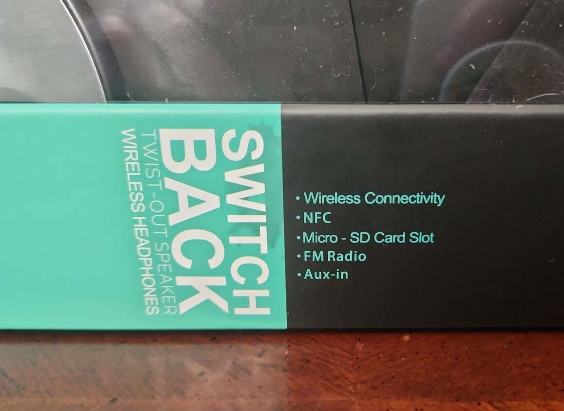 Switch Back Twist-Out Speaker Premium Wireless Headphones AUX & Radio BRAND NEW!