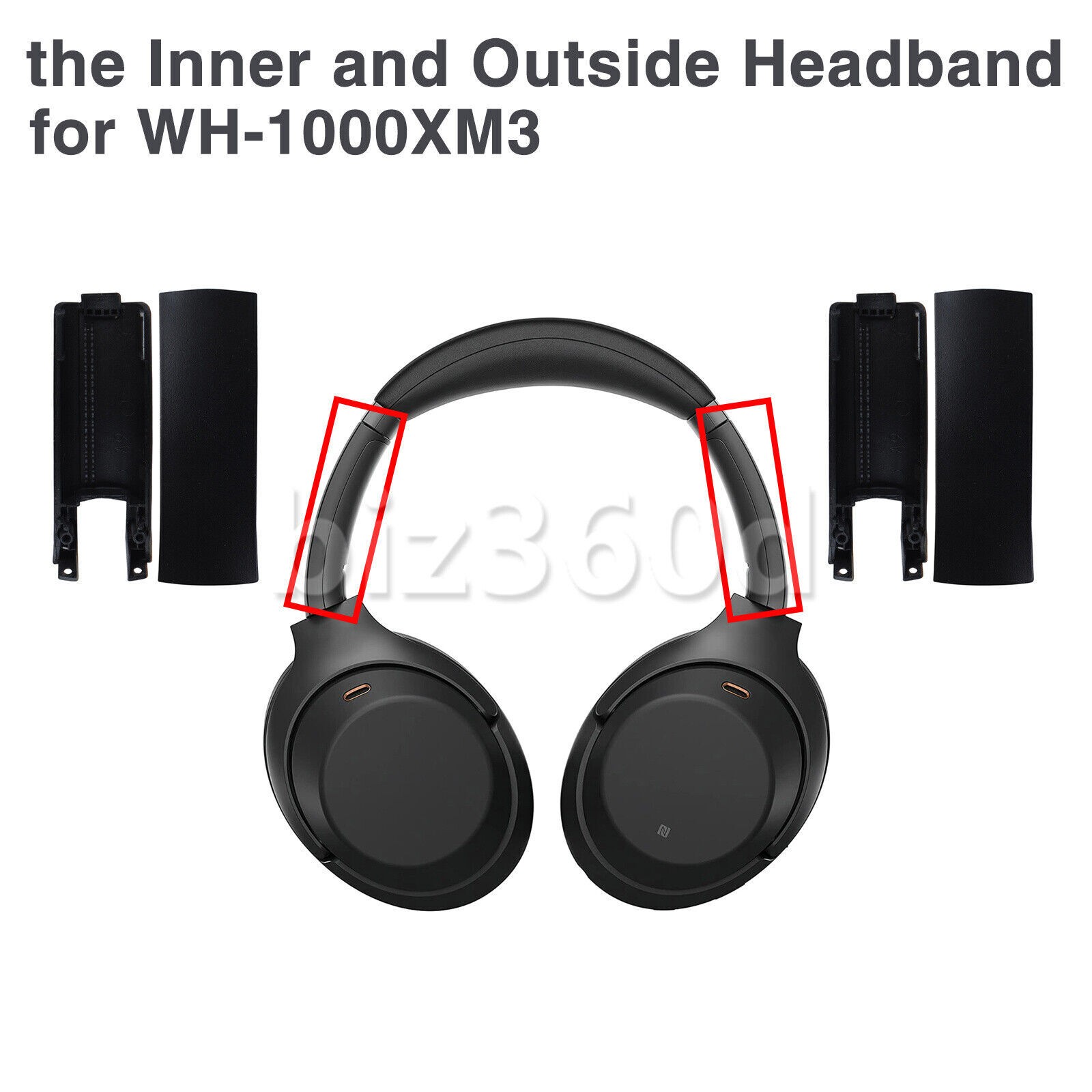 Replacement For Sony WH-1000XM3 Headphone Inner+Outside Side Cover Slider Part