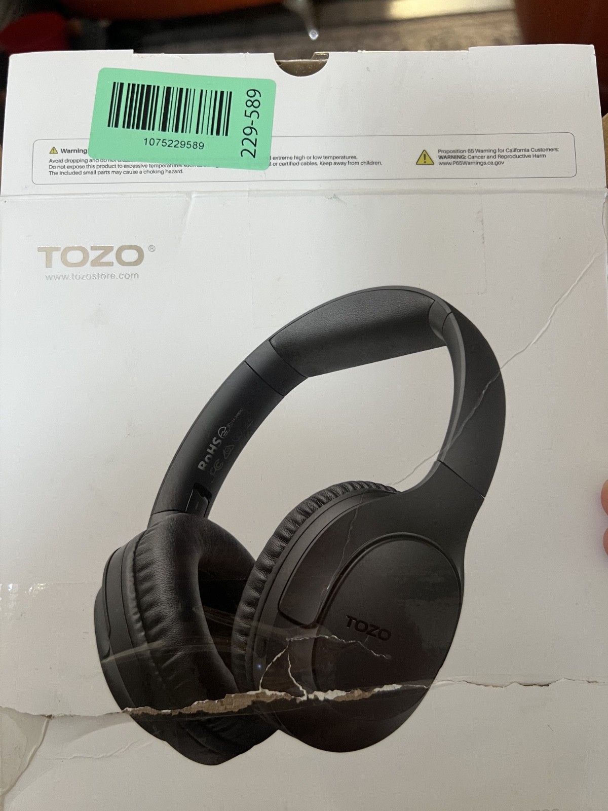 TOZO HA1 Bluetooth 5.4 Over Ear Headphones, 70H Playtime With Mic, Foldable Wire