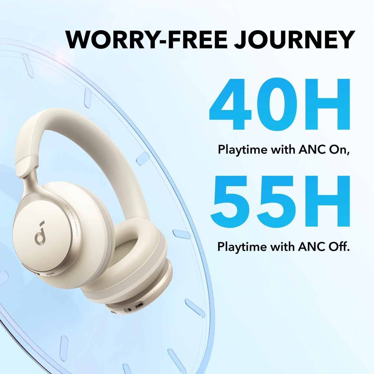 Soundcore Space One Wireless Over-Ear Headphones 40H ANC Playtime | Refurbished