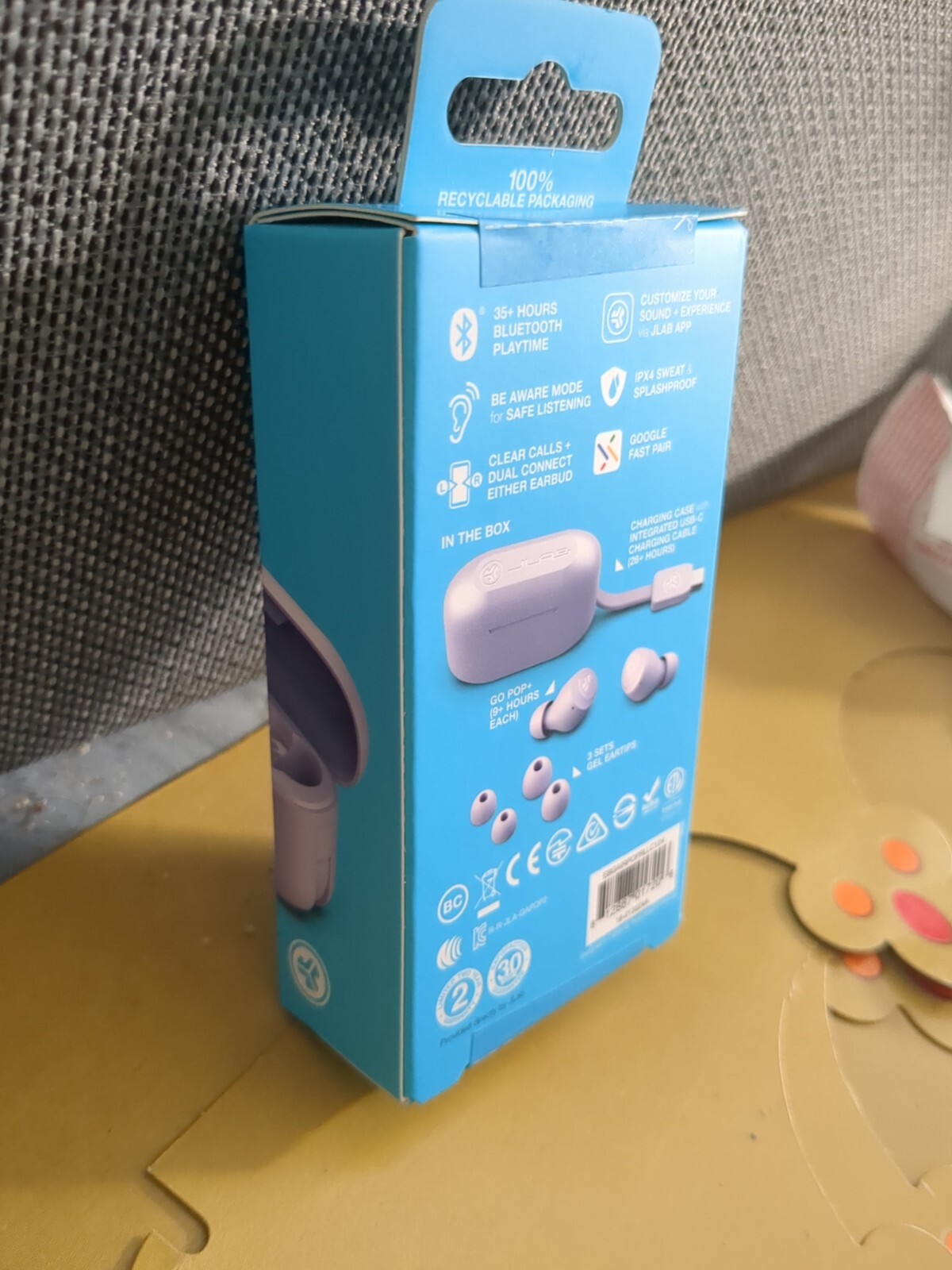 JLab GO Air POP True Wireless In-Ear Buds- Lilac Android Apple New