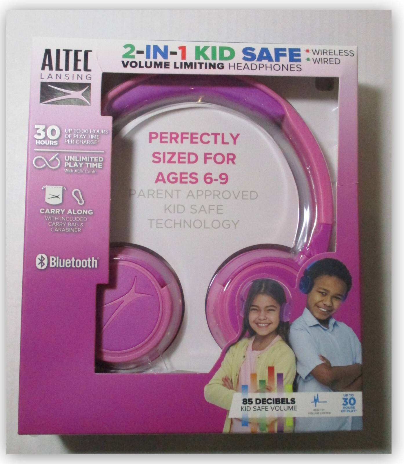 Altec Lansing KID SAFE 2-in-1 Headphones on-ear Bluetooth or Wired 3.5 Mm Jack