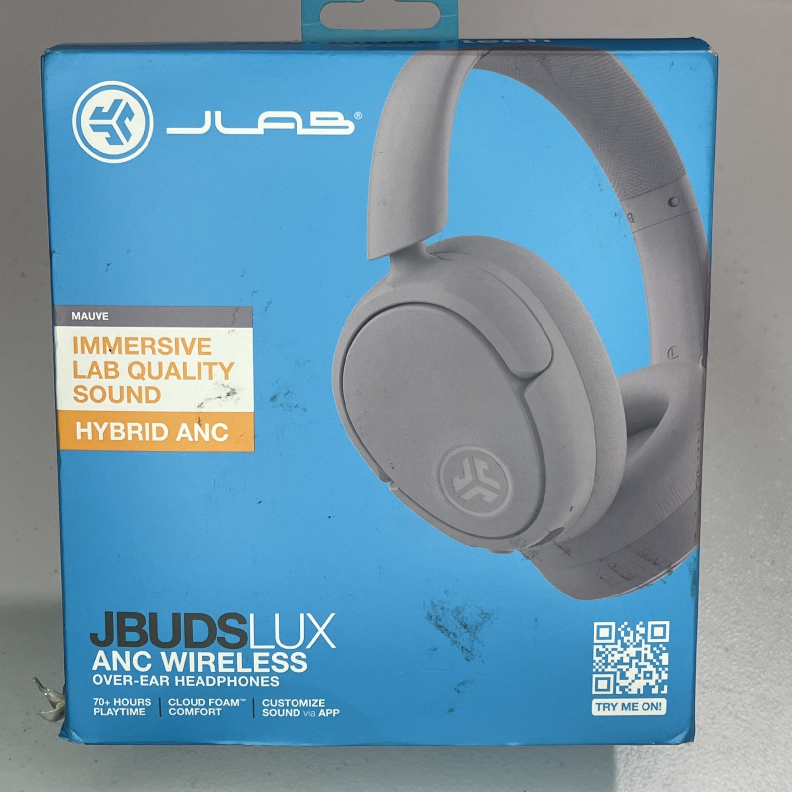 JLab Lux Active Noise Cancelling Bluetooth Headphones Cloud White NEW Sealed