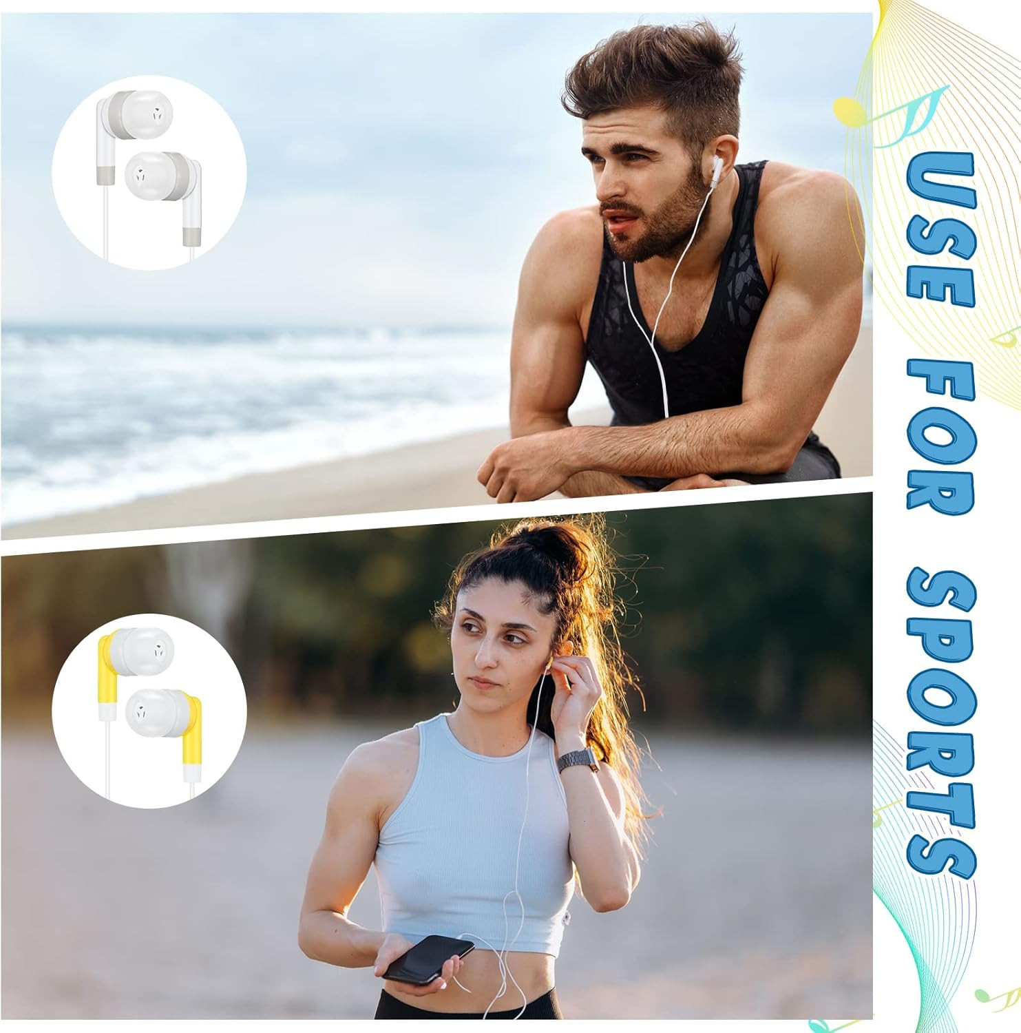 300 Packs Bulk Earbuds Headphones Earphones Kids in Ear Earbuds Colorful Classro
