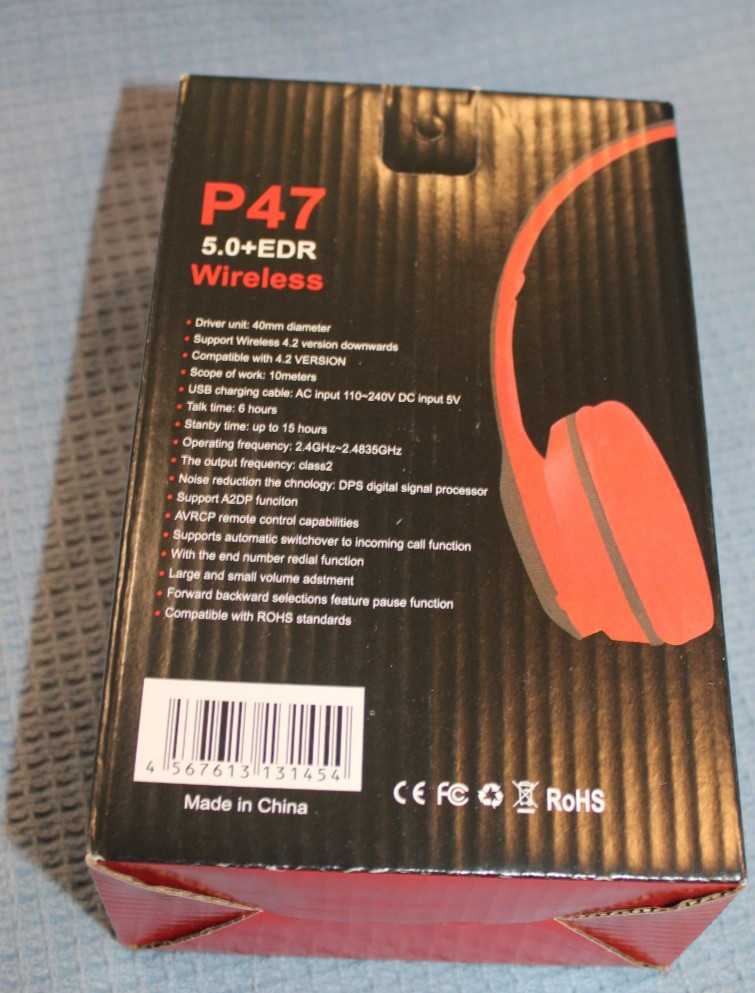 P47 Wireless Headphones 5.0 + EDR