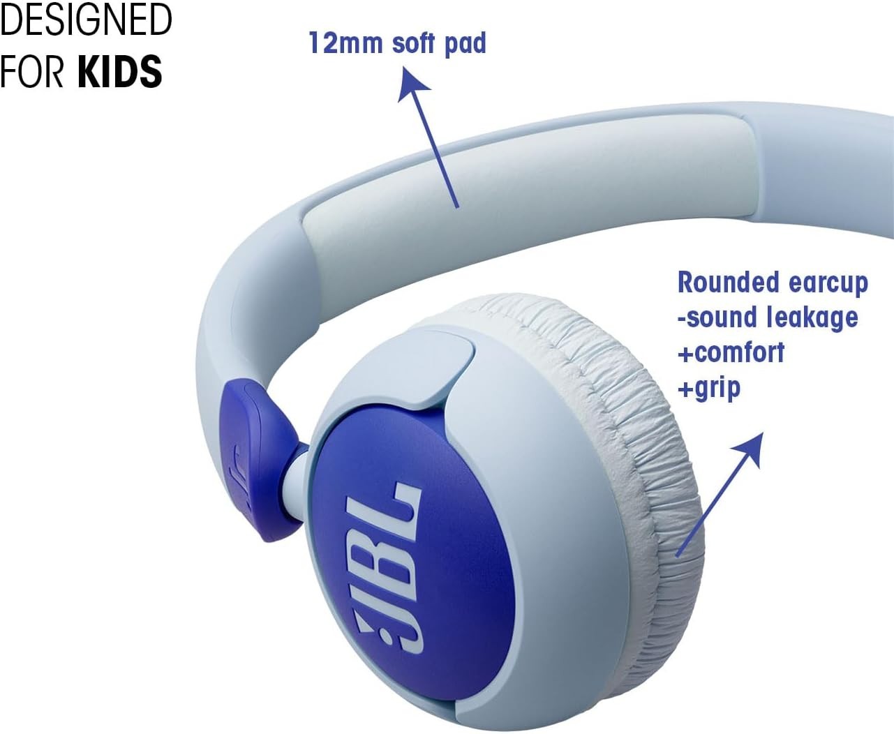 JBL Junior 320 Wired on-Ear Kids Headphones Safe Sound 85dB Built-in mic Purple