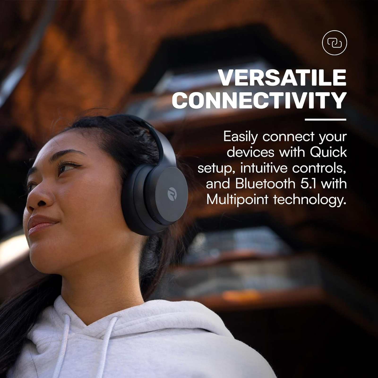 Wireless Over Ears Headphones Bluetooth Noise Cancelling Running Headphones