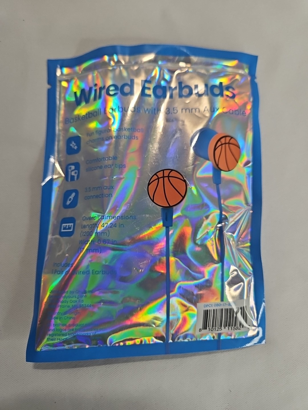 New Wired Earbuds Basketball Earbuds Blue Cable With 35 mm Aux A12