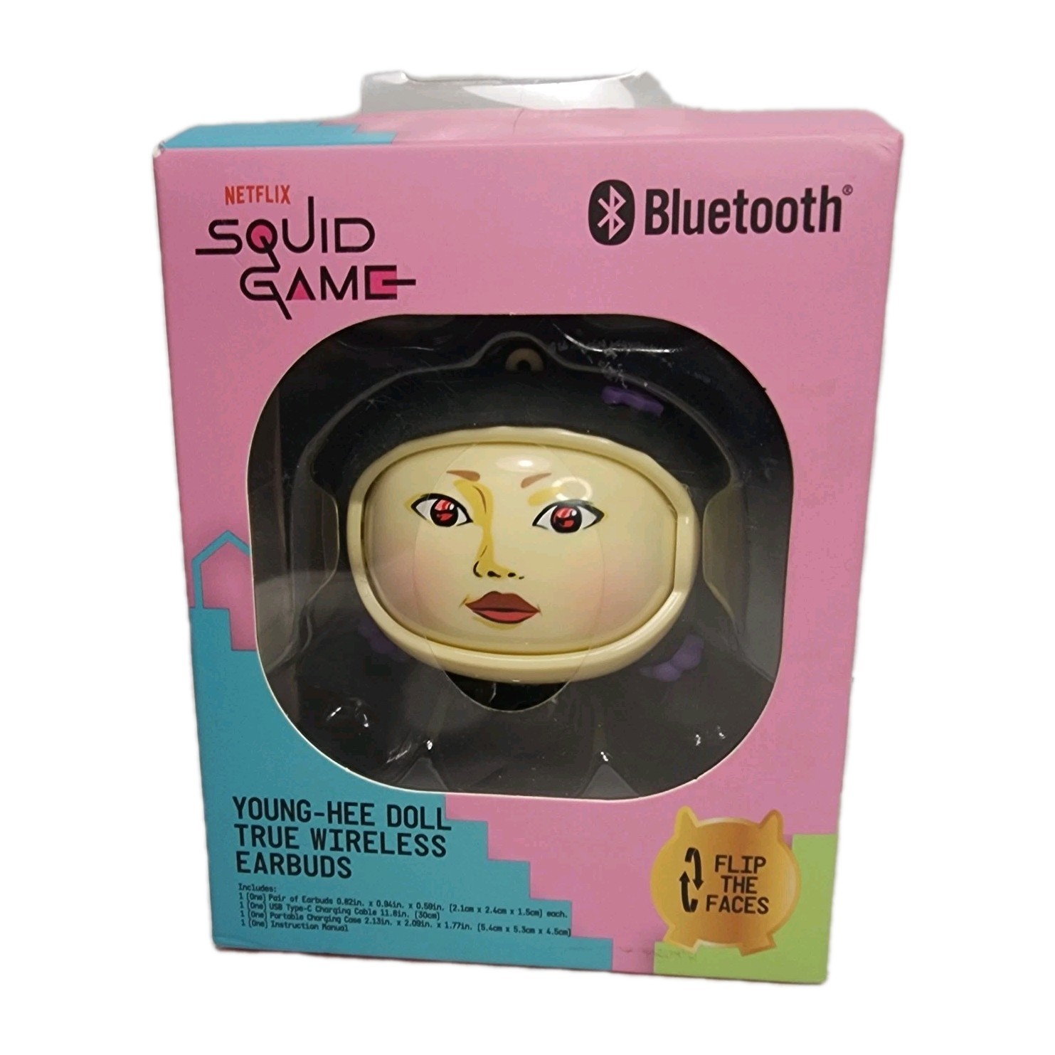 SQUID GAME Flip-Faces YOUNG-HEE DOLL True Wireless Bluetooth Earbuds – BRAND NEW