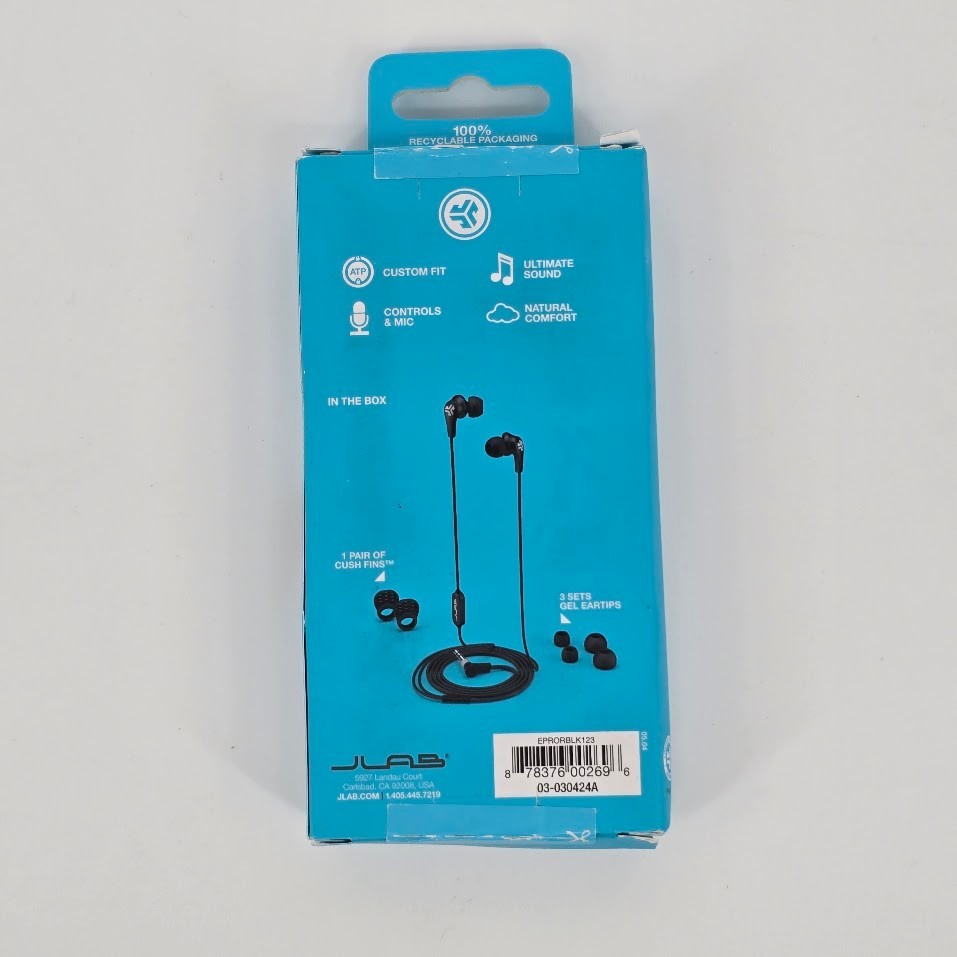 JLAB JBuds Pro Signature Earbuds Titanium 10mm Drivers Music Control Black – New