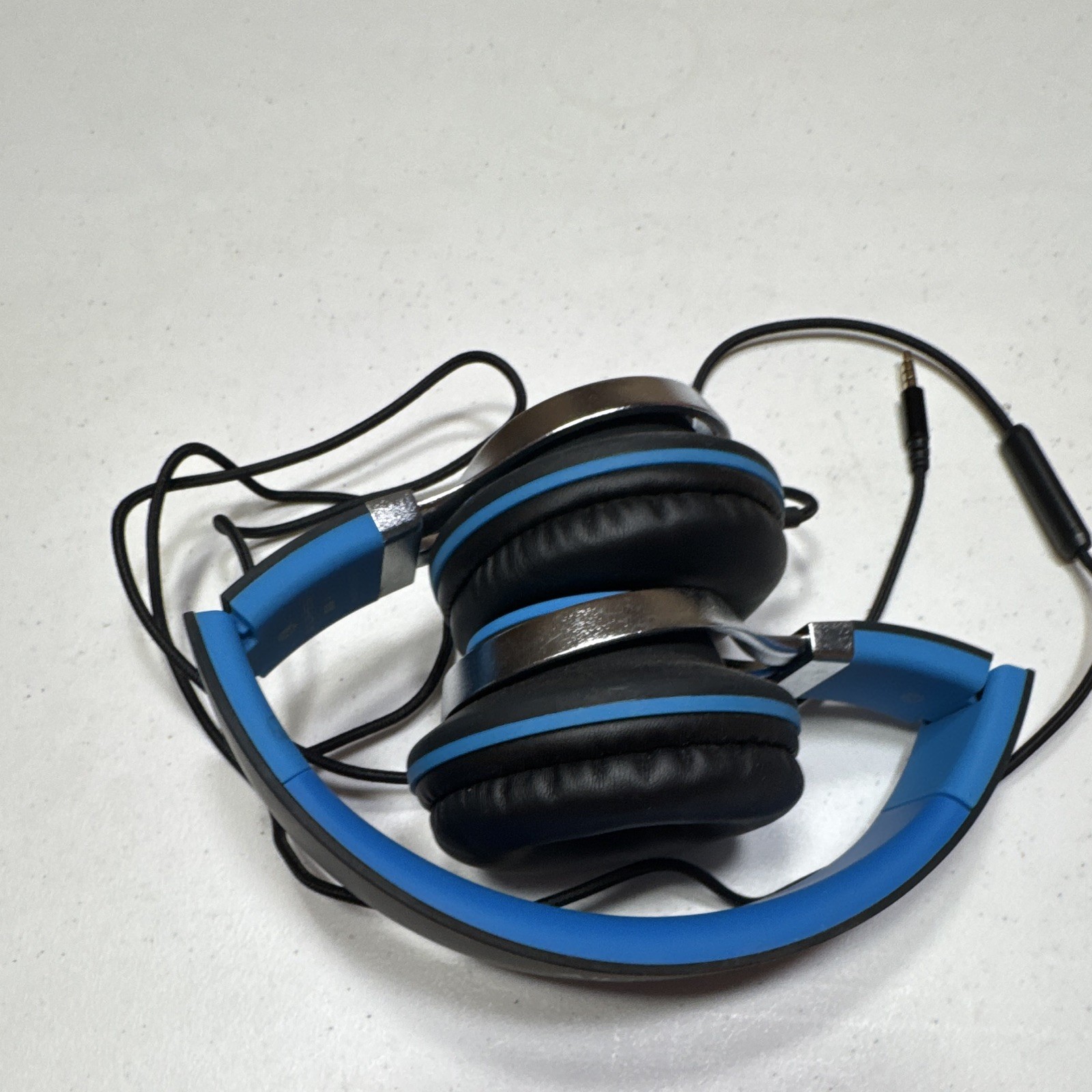 AILIHEN C8 Wired On-Ear Headband Headphones 3.5mm Jack Mic Black/Blue