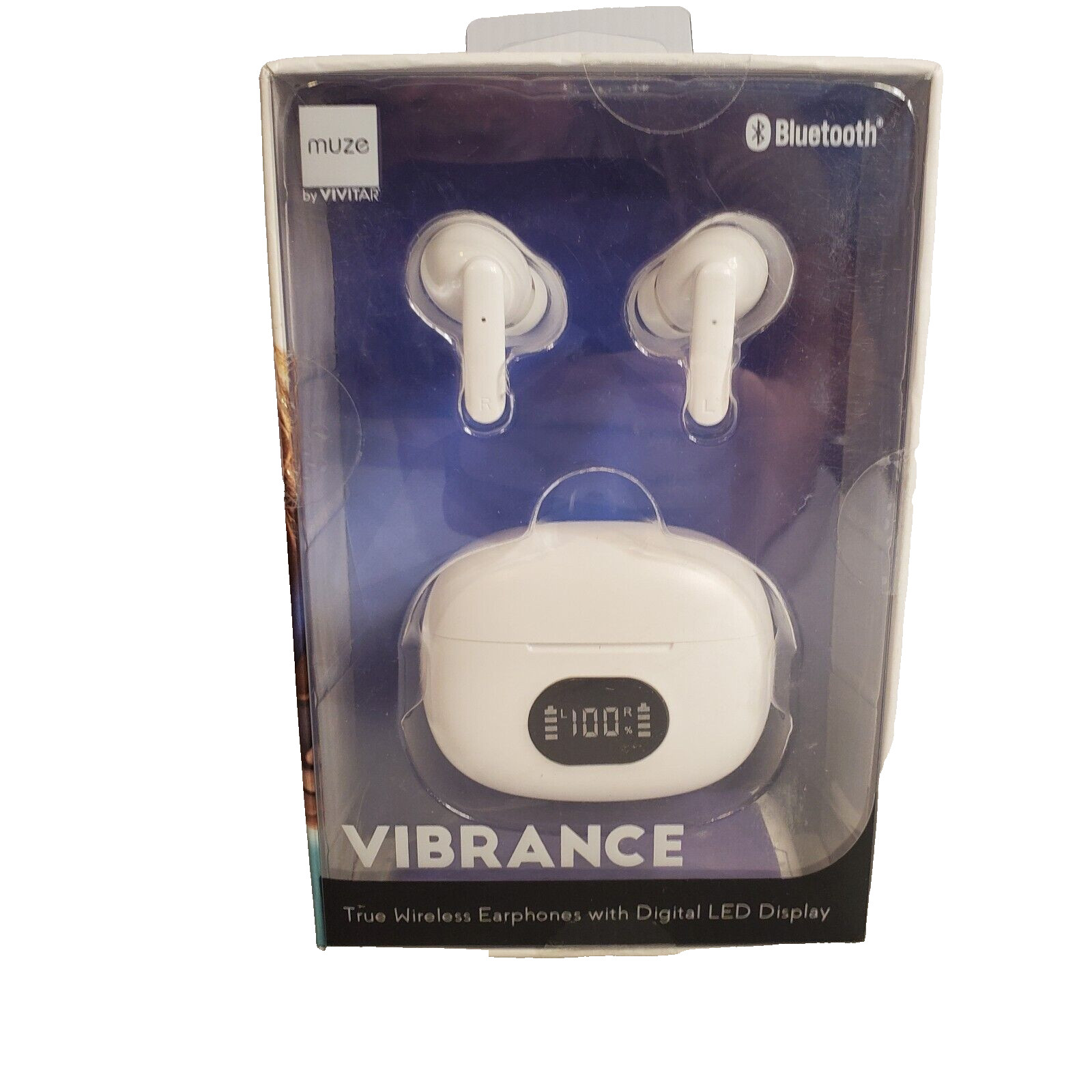Muze By Vivitar Bluetooth VIBRANCE True Wireless Earphones W/Digital LED display