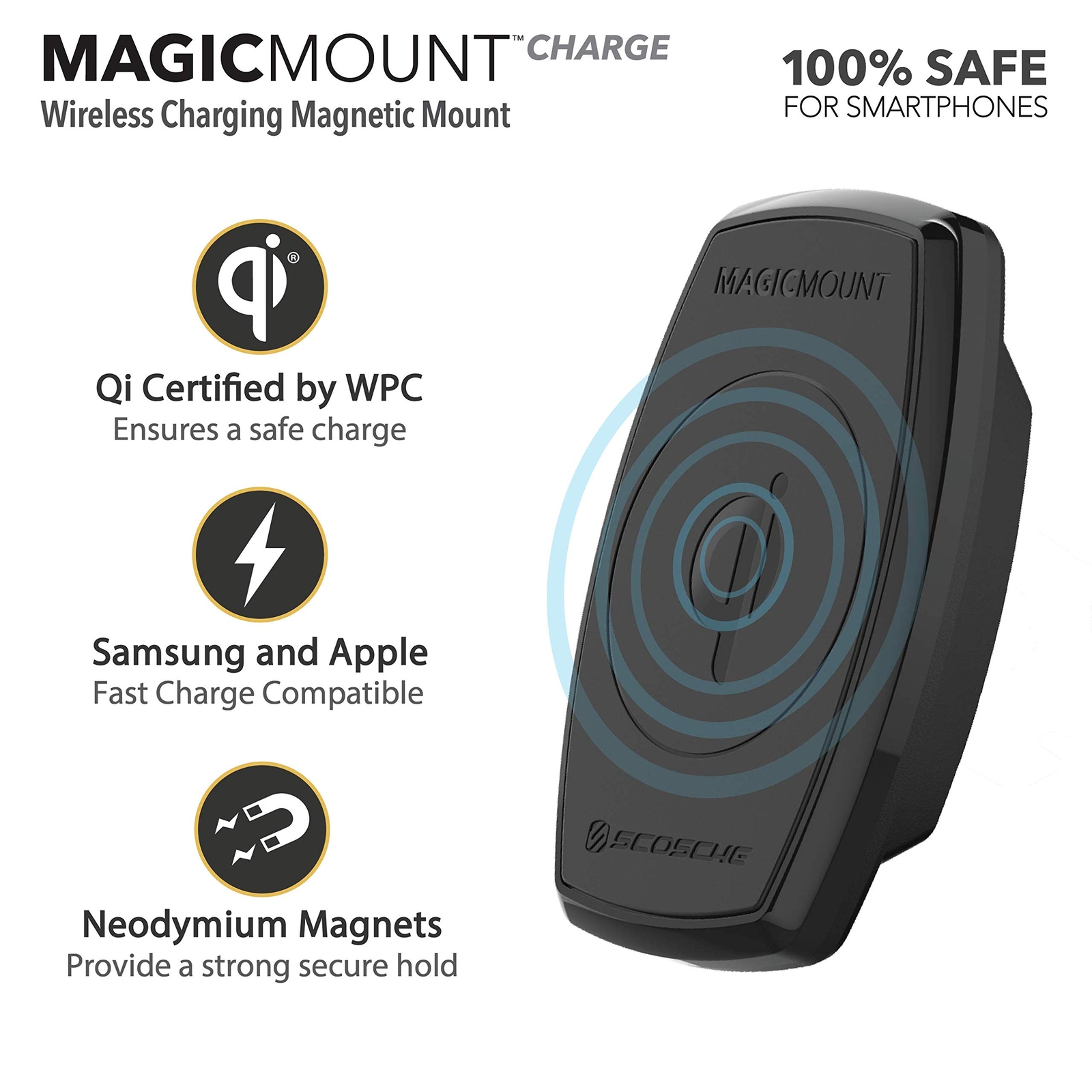 Scosche MQ2VP2-XT MagicMount FreeFlow Vent Qi Charging Mount