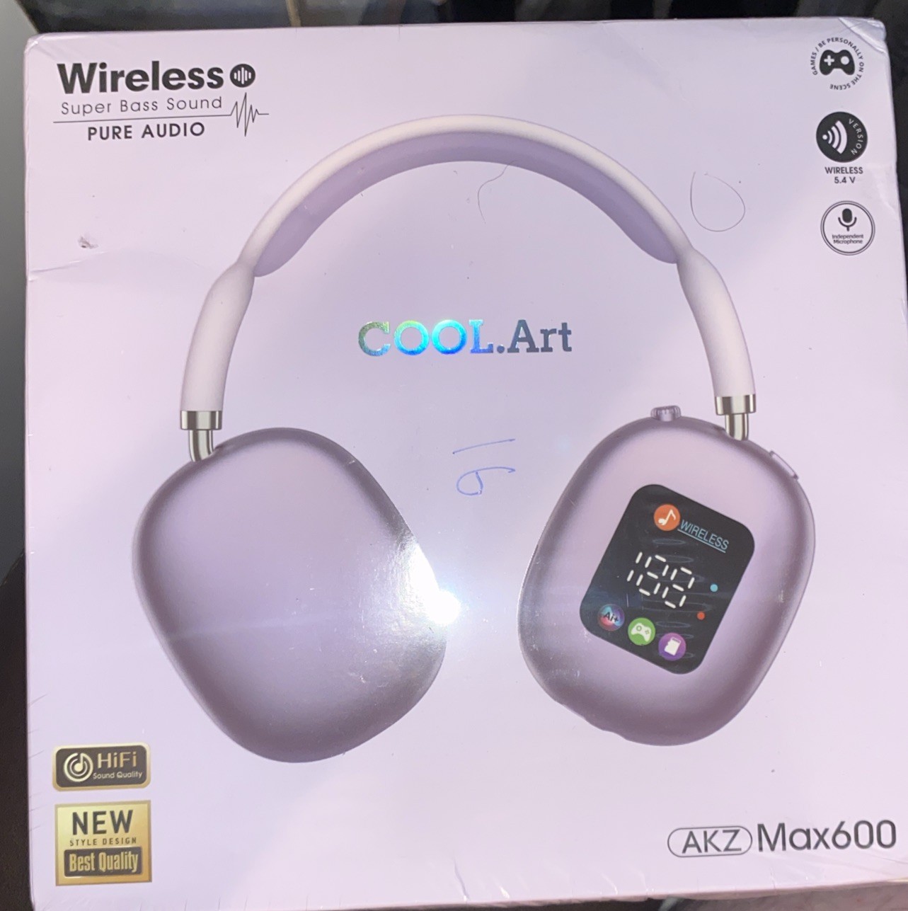 Wireless AKZ Max600 Cool Art Headphones. Good For Gaming. TF Card Slot