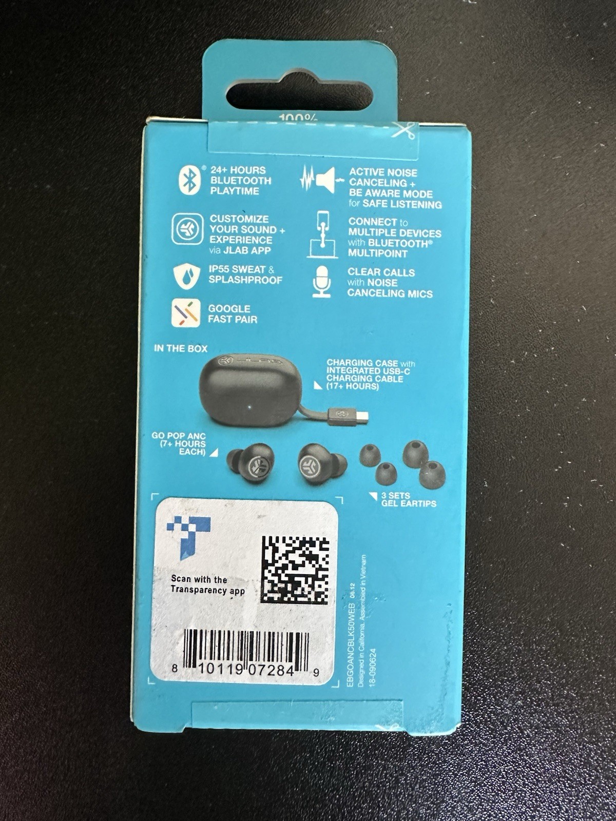 JLAB GO POP ANC TRUE WIRELESS EARBUDS ACTIVE NOISE CANCELLATION24+HOURS PLAYTIME