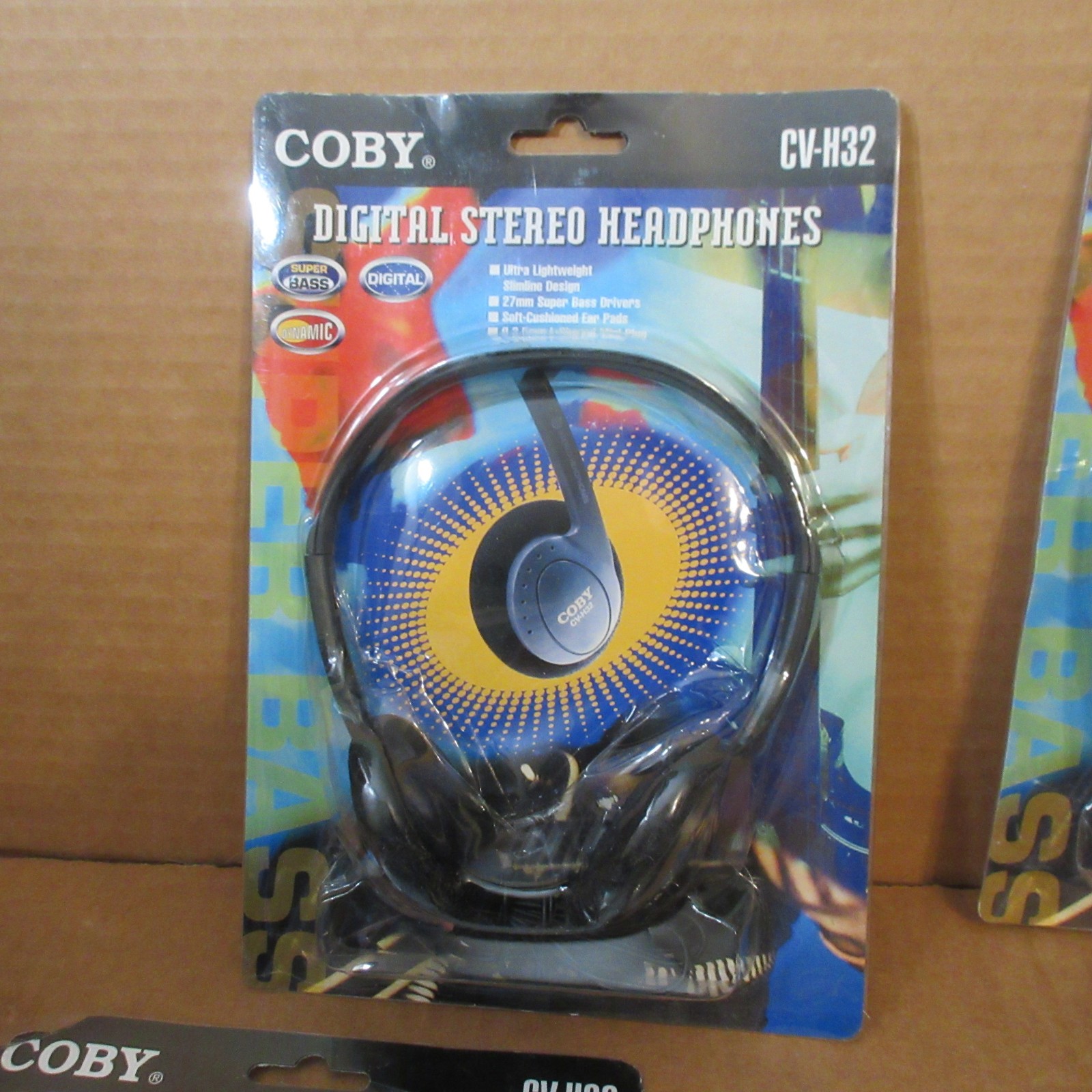 Lot of 5 Coby Vtg 2004 Digital Stereo Headphone CV-H32 Sealed Package