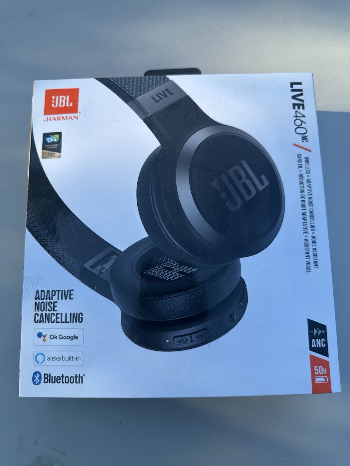 JBL LIVE 460NC Wireless Bluetooth Headphones Adaptive Noise Cancelling Black