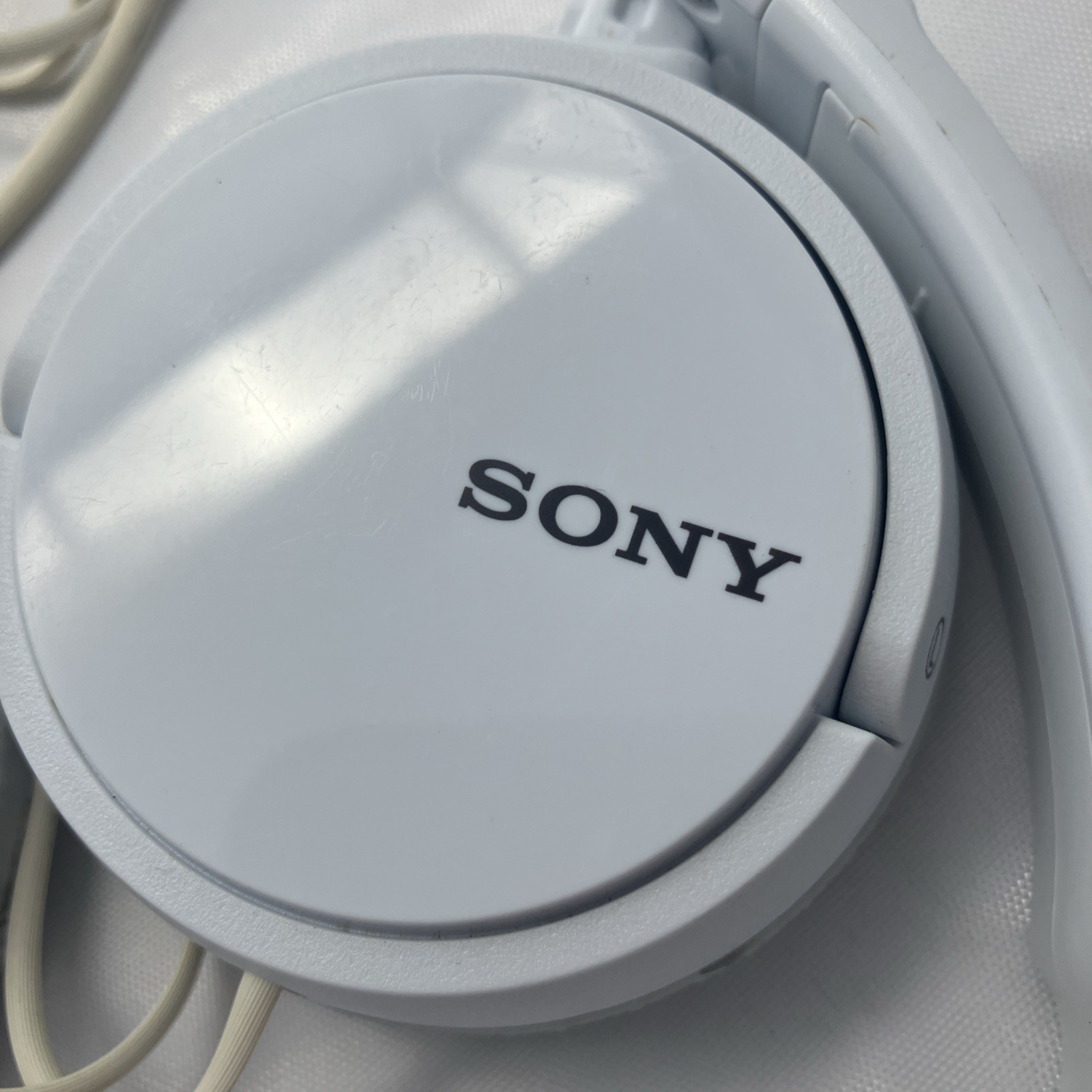 Sony MDR-ZX110AP White Wired Headphones with Built-In Microphone