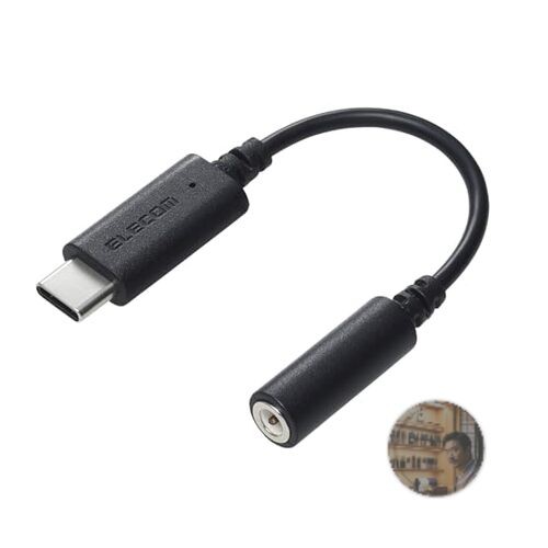 ELECOM USB-C to 3.5mm Audio Jack Adapter with DAC Mic Support Black MPA-C35DBK2